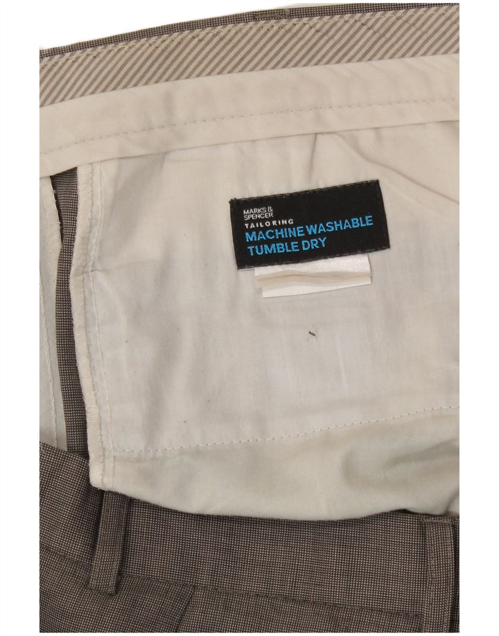 Marks & Spencer Pantalon de costume droit pour homme W40 L32 Gris