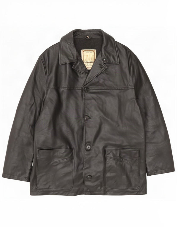 veste en cuir homme vintage IT 52 XL Noir