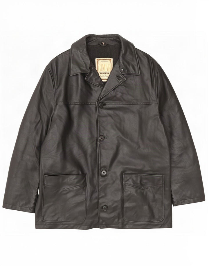 veste en cuir homme vintage IT 52 XL Noir