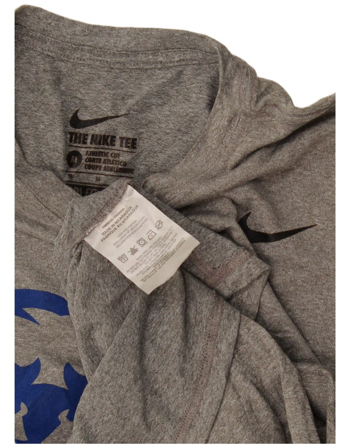 Nike Womens Dri Fit Graphic T-Shirt Top UK 14 Gris Moyen Polyester