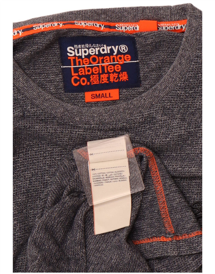 SUPERDRY Homme Top Manches Longues Petit Bleu Marine Moucheté Coton