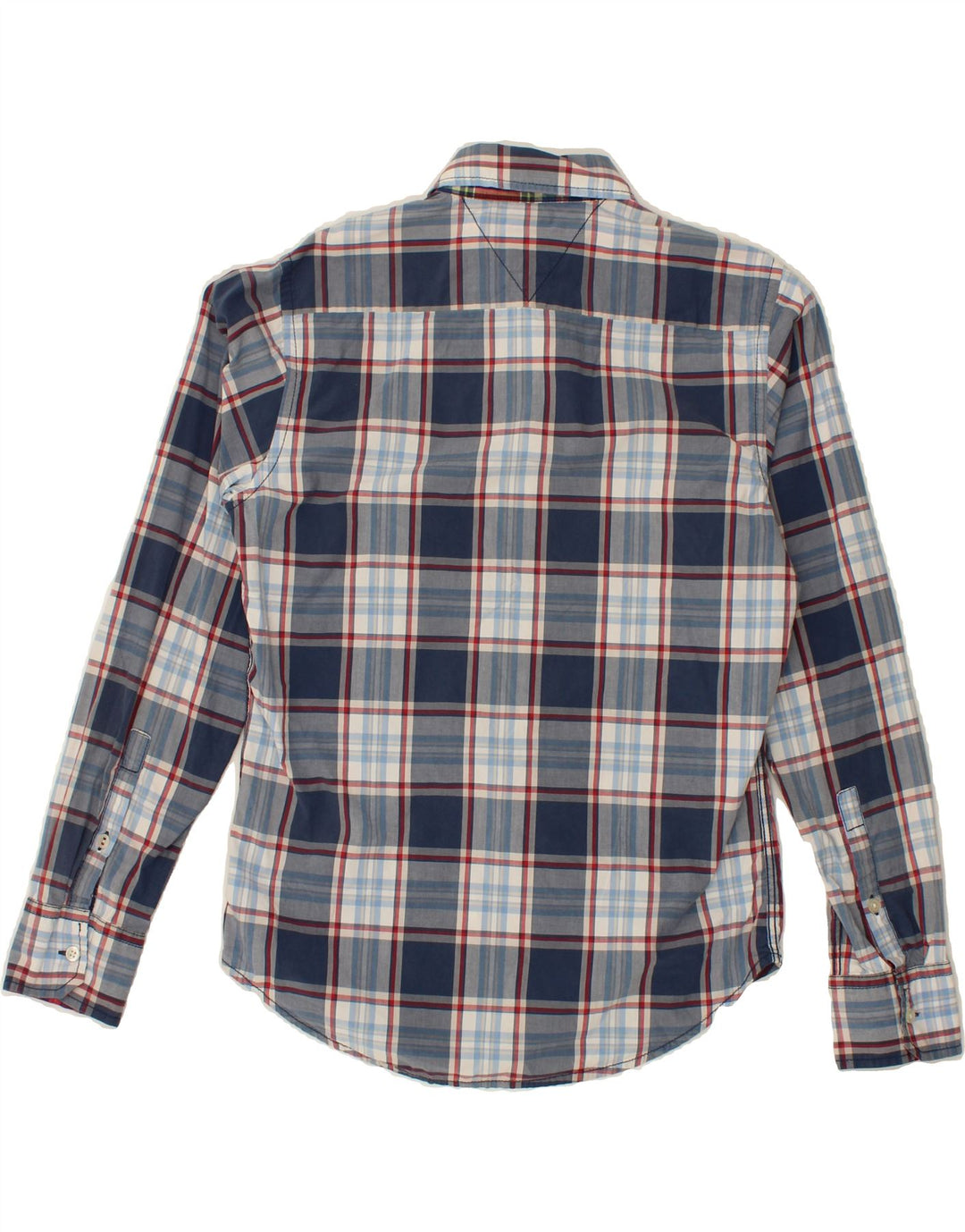 TOMMY HILFIGER Mens Shirt Small Navy Blue Check Cotton Vintage Tommy Hilfiger and Second-Hand Tommy Hilfiger from Messina Hembry 