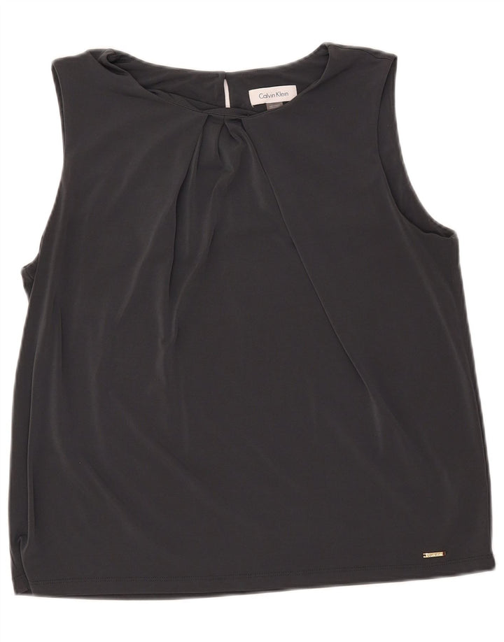 Calvin Klein Haut court sans manches pour femme UK 18 XL Gris Polyester