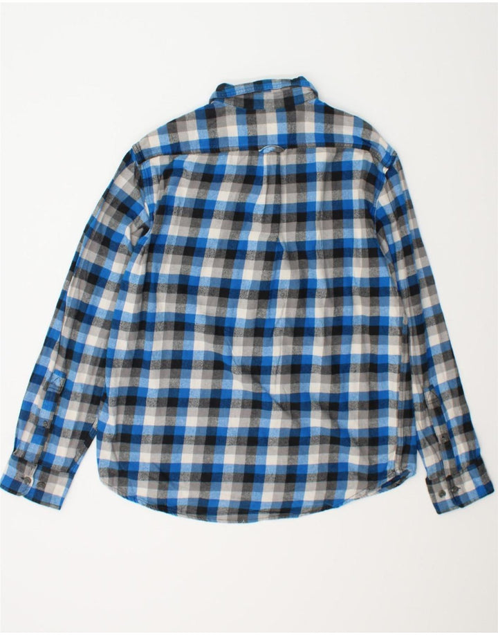 EDDIE BAUER Mens Flannel Shirt Large Blue Check Cotton Vintage Eddie Bauer and Second-Hand Eddie Bauer from Messina Hembry 