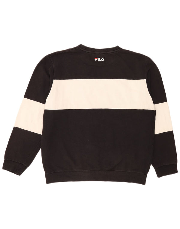 Fila Sweat-shirt graphique pour homme 2XL en coton color block noir