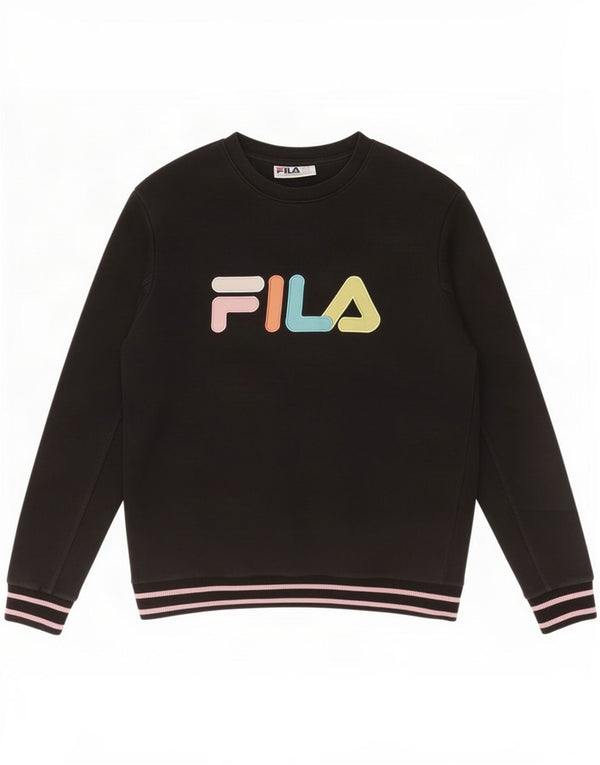 Fila Sweat-shirt graphique pour femme UK 18 XL Coton rayé noir