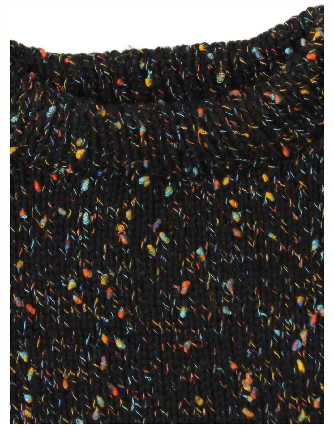 vintage Mens Turtle Neck Jumper Pull Moyen Noir Moucheté