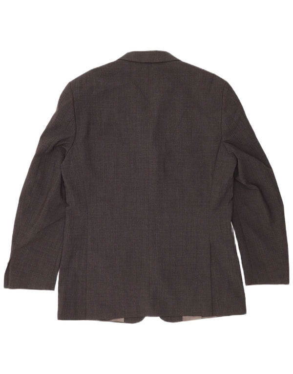 Zara Veste Blazer 3 Boutons Homme UK 40 Grande Laine Grise