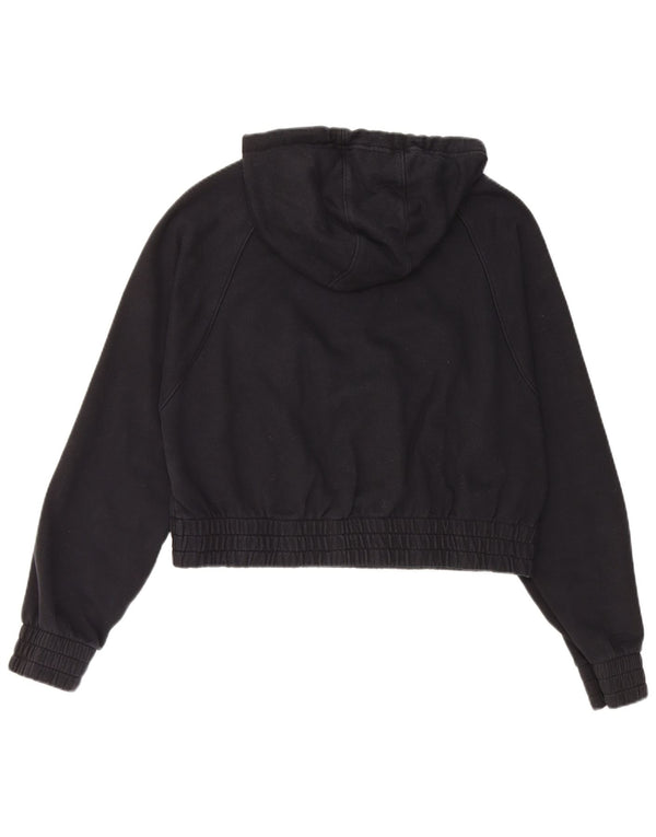 Nike Womens Loose Graphic Crop Sweat à capuche UK 10 Petit coton noir