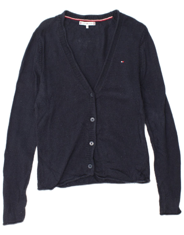 Tommy Hilfiger Pull Cardigan Femme UK 6 XS Bleu Marine Laine