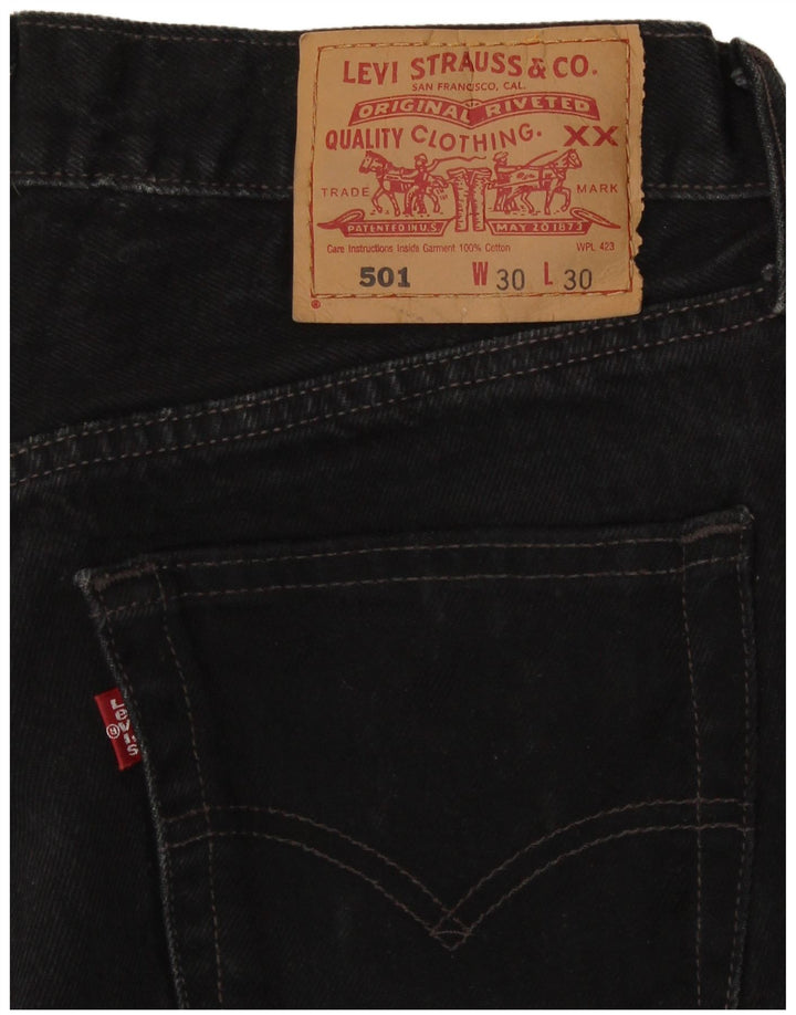 Levi's Short en Jean 501 Femme W30 Noir Moyen Coton