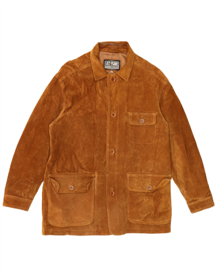 Jet Plane Veste en Daim Homme IT 50 Grand Cuir Beige