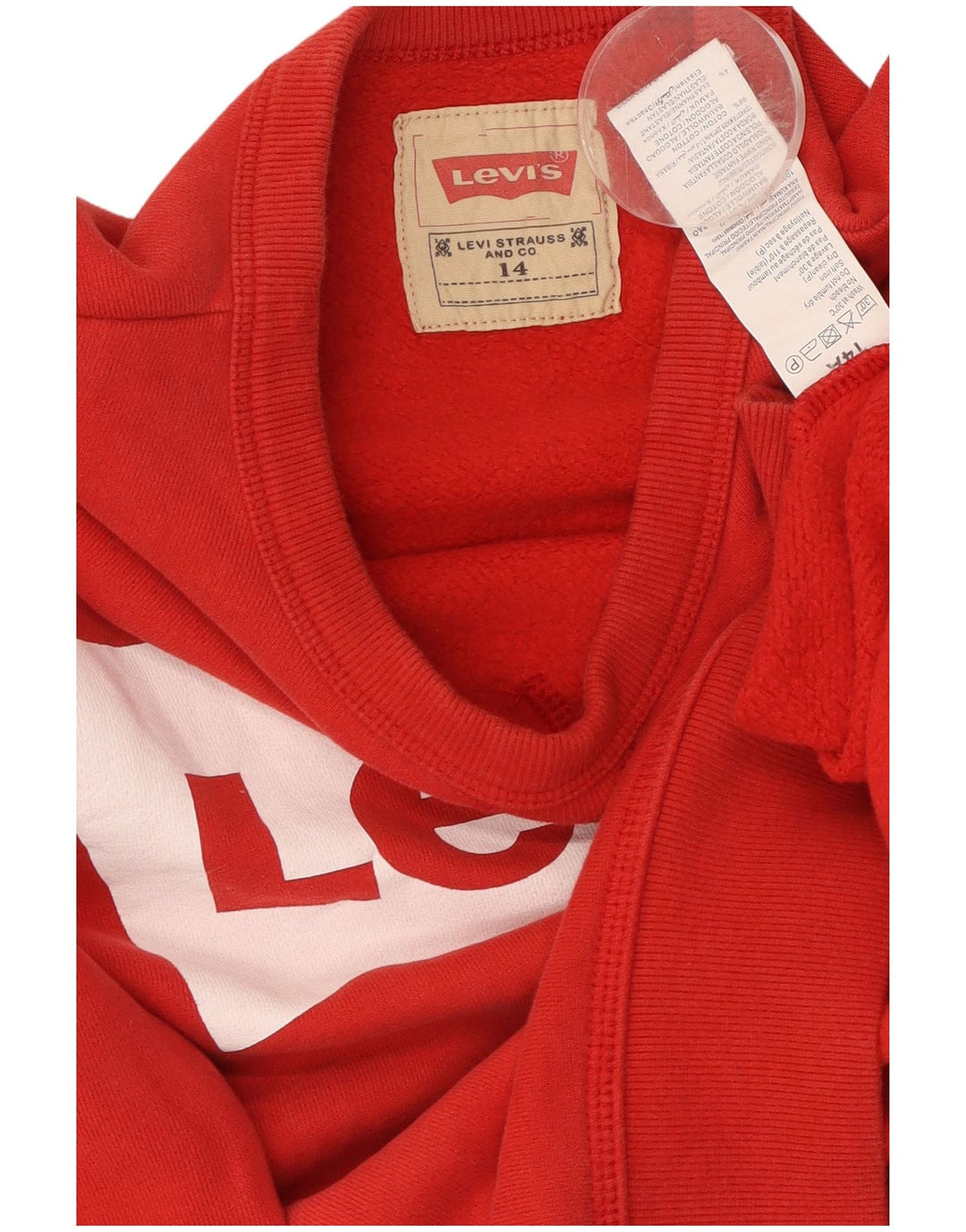 LEVI'S Boys Graphic Sweatshirt Jumper 13-14 Years Red Cotton