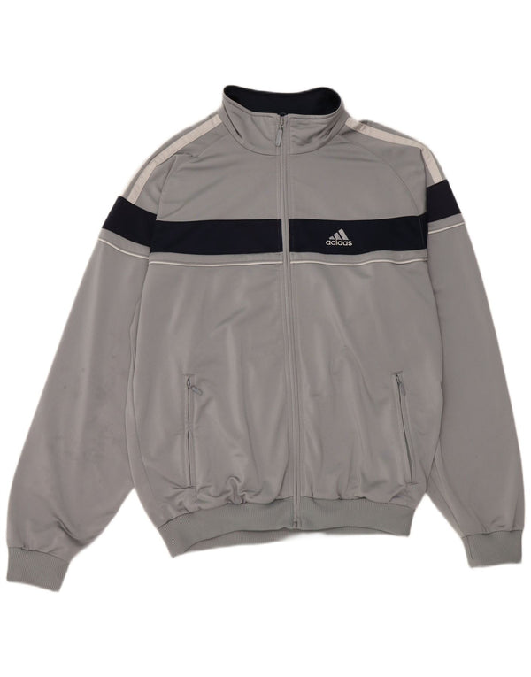 Adidas Veste de survêtement graphique pour homme UK 42/44 Large Gris Colorblock