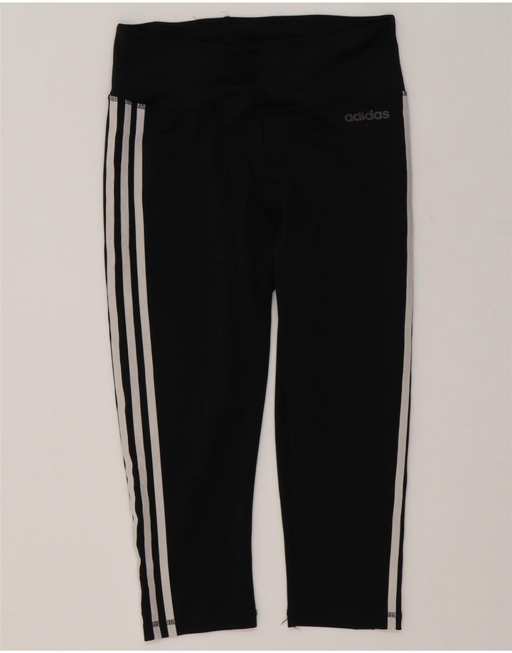 Adidas Femmes Climalite Capri Leggings UK 12/14 Moyen Noir Polyester