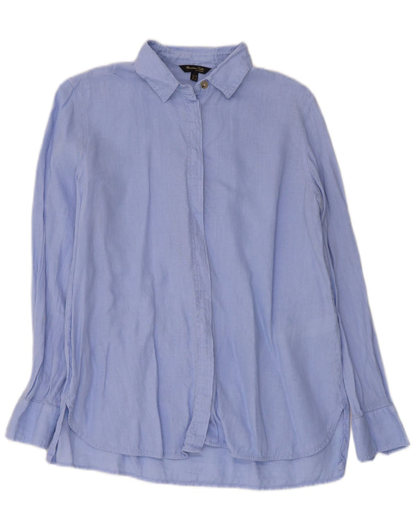 Massimo Dutti Chemise Femme EU 38 Petit Lin Bleu
