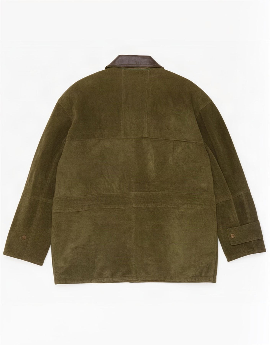 veste en daim homme vintage IT 54 2XL cuir kaki