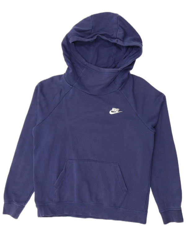 Nike Pull à capuche surdimensionné pour femme UK 10 Petit coton bleu marine