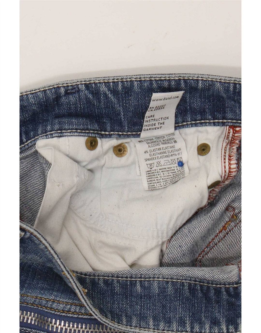 Jeans Slim Femme Diesel W27 L31 Bleu Coton