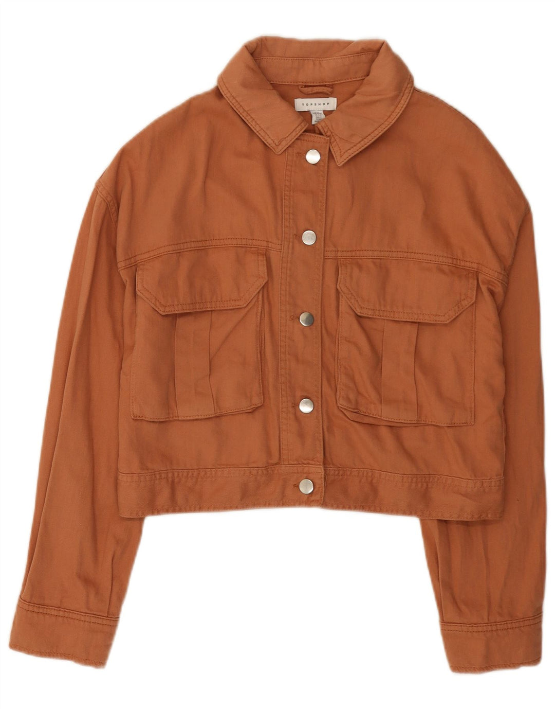 Topshop Veste en jean surdimensionnée pour femme UK 10 Petit coton orange