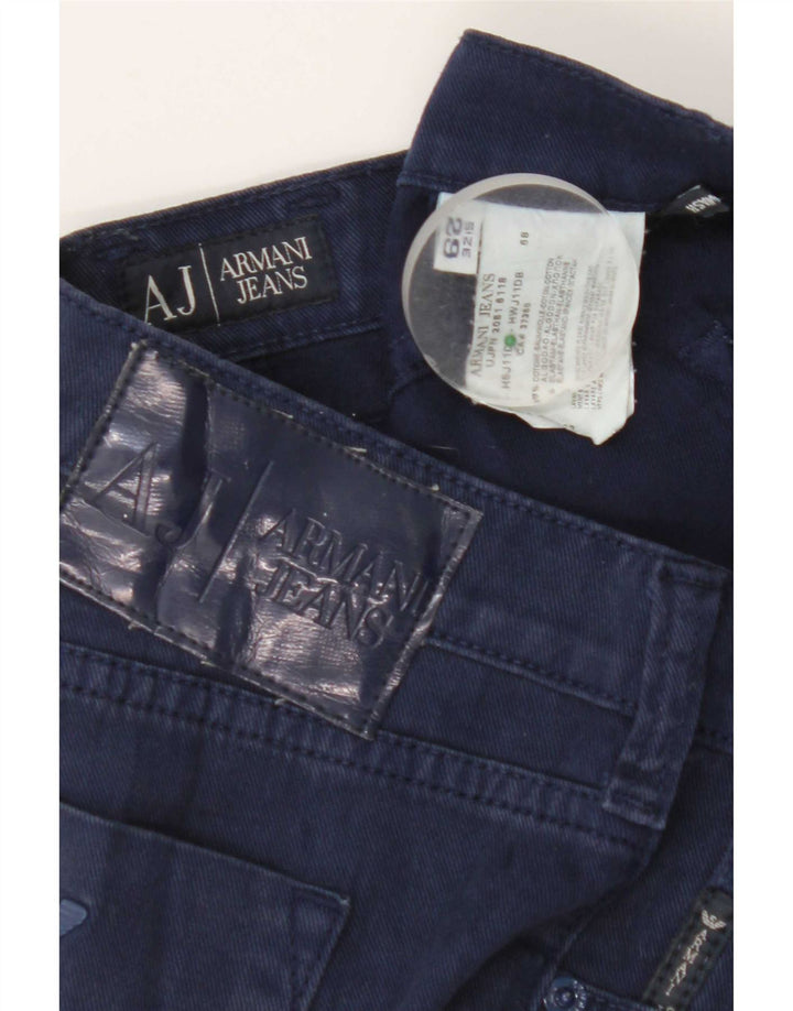 Armani Femme Jean Droit W29 L27 Bleu Marine Coton
