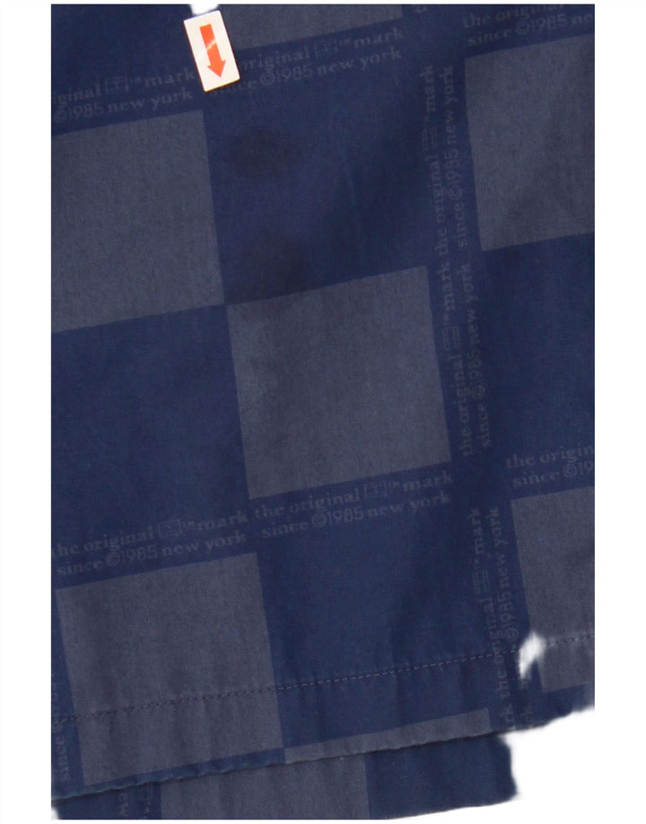 TOMMY HILFIGER Chemise à Manches Courtes Homme Large Bleu Marine Géométrique Viscose