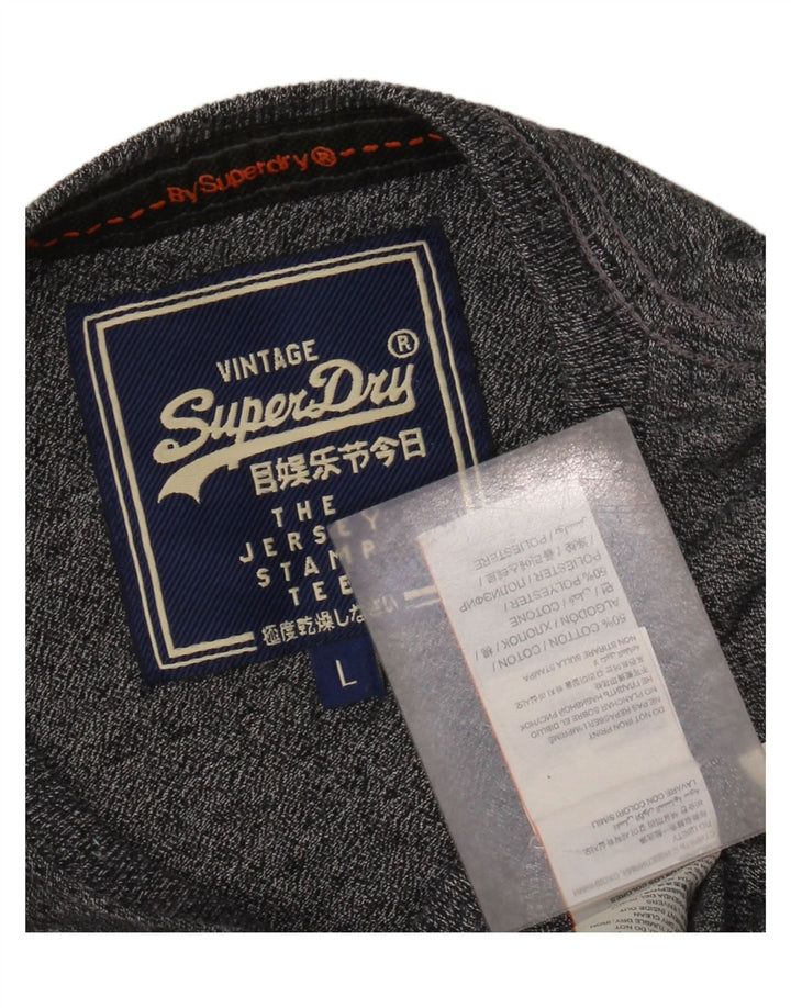 Superdry T-Shirt Osaka State Graphic Homme Grand Gris Moucheté Coton