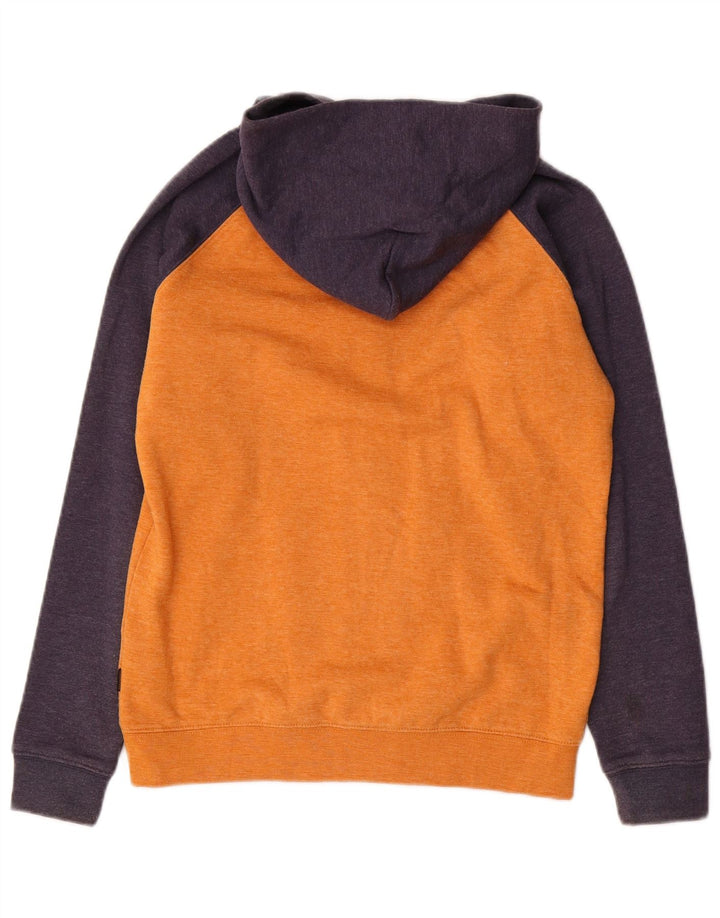QUIKSILVER Pull à capuche zippé pour femme UK 14 Grand coton color block orange