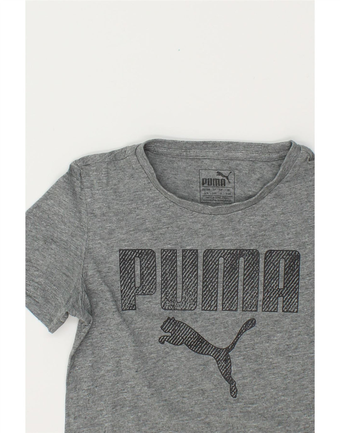 PUMA Boys Graphic T-Shirt Top 7-8 Years Grey Cotton Vintage Puma and Second-Hand Puma from Messina Hembry 