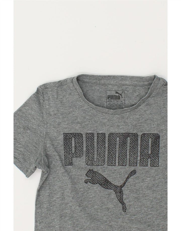 PUMA Boys Graphic T-Shirt Top 7-8 Years Grey Cotton Vintage Puma and Second-Hand Puma from Messina Hembry 