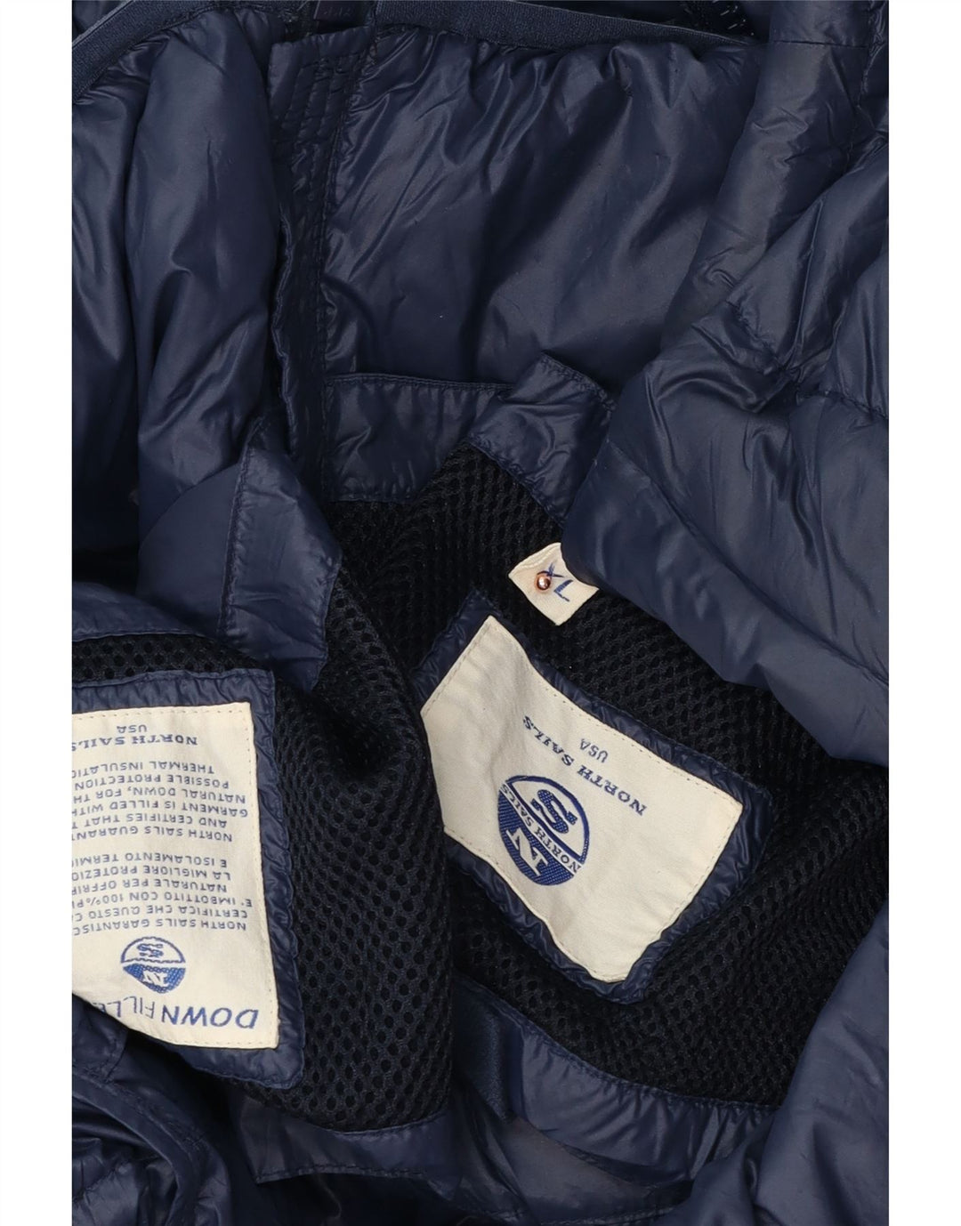 NORTH SAILS Veste matelassée à capuche pour homme UK 42 XL Bleu marine Polyamide