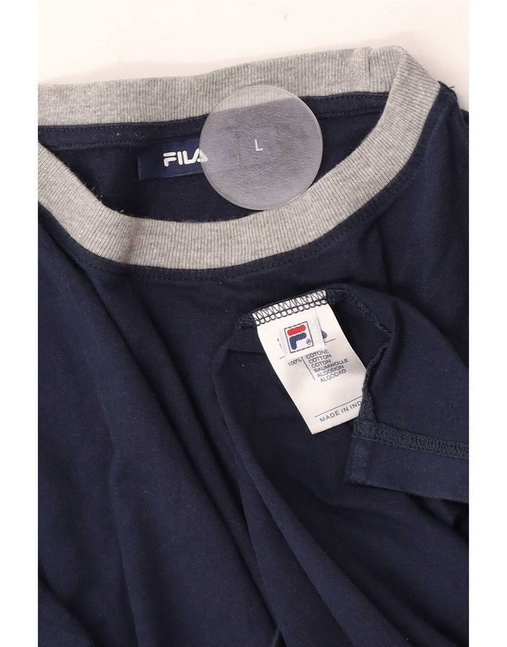 Fila T-Shirt Homme Haut Large Bleu Marine Coton