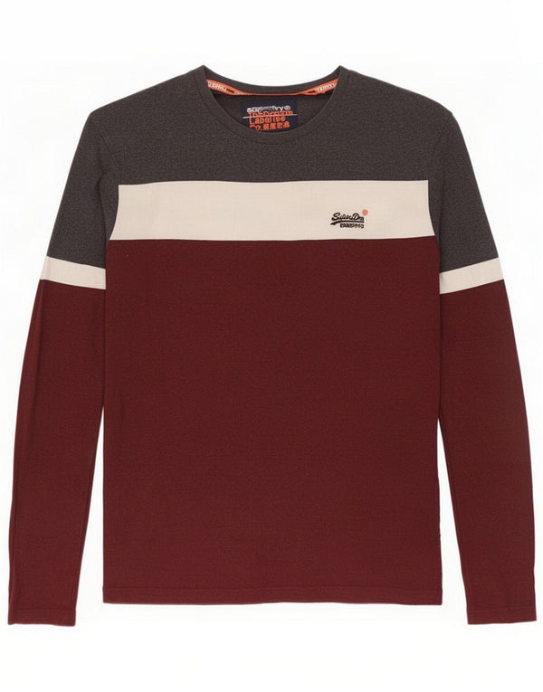 Superdry Mens Top Long Sleeve XL Multicoloured Colourblock Cotton