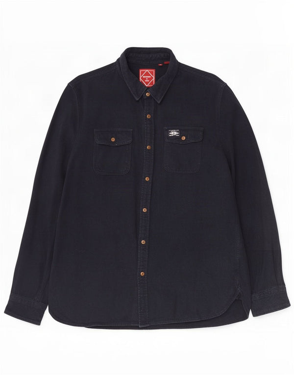 Superdry Chemise en jean pour homme 2XL Bleu marine Coton