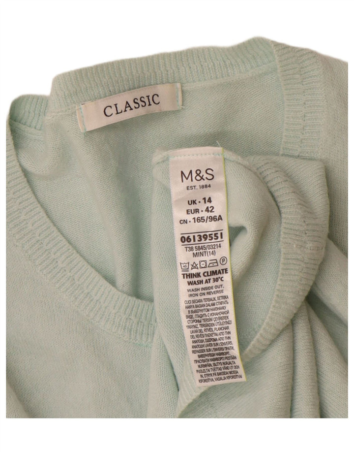 Marks & Spencer Pull cardigan classique pour femme UK 14 Turquoise moyen