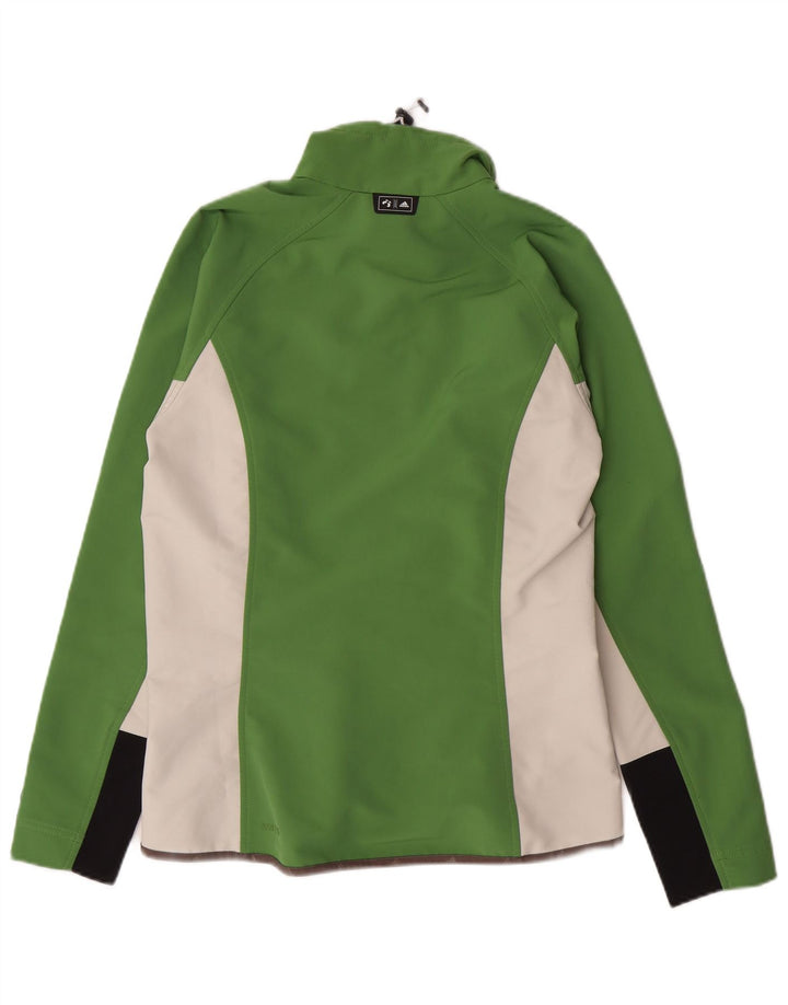 Adidas Femmes Climalite Survêtement Top Veste UK 14 Vert Moyen Polyester