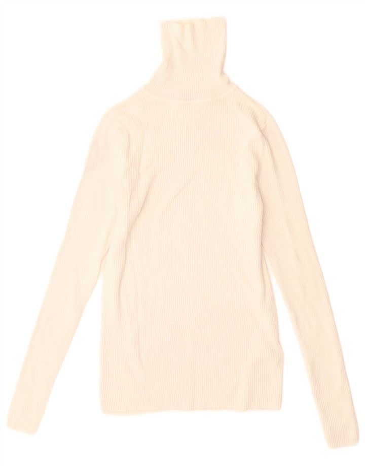 Marks & Spencer Pull col roulé pour femme UK 10 Petite viscose blanche