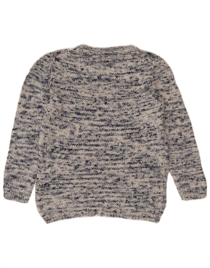Massimo Dutti Pull col V pour femme UK 10 Petit Bleu Moucheté