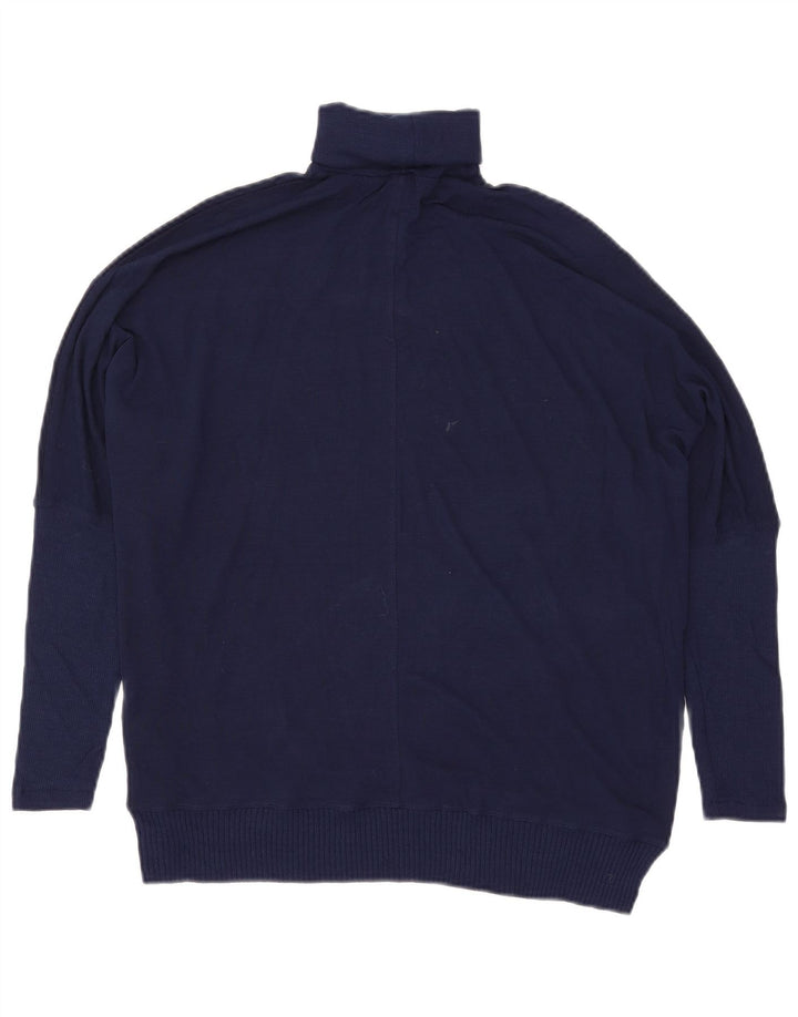 Zara Pull surdimensionné à col roulé pour femme UK 10 Petit Bleu marine