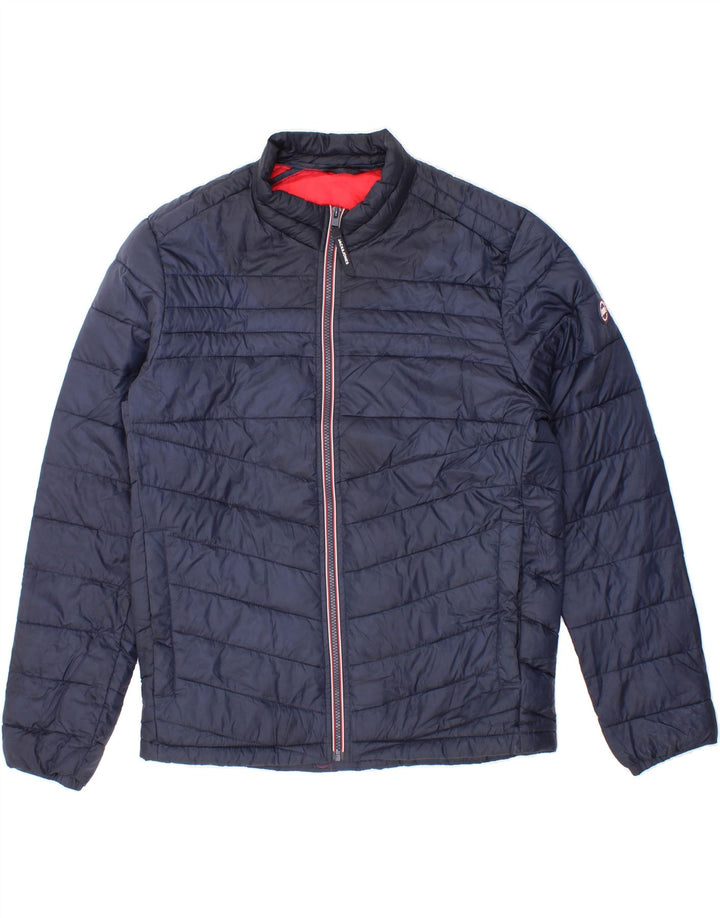 JACK & JONES Mens Padded Jacket UK 40 Large Navy Blue Vintage Jack & Jones and Second-Hand Jack & Jones from Messina Hembry 