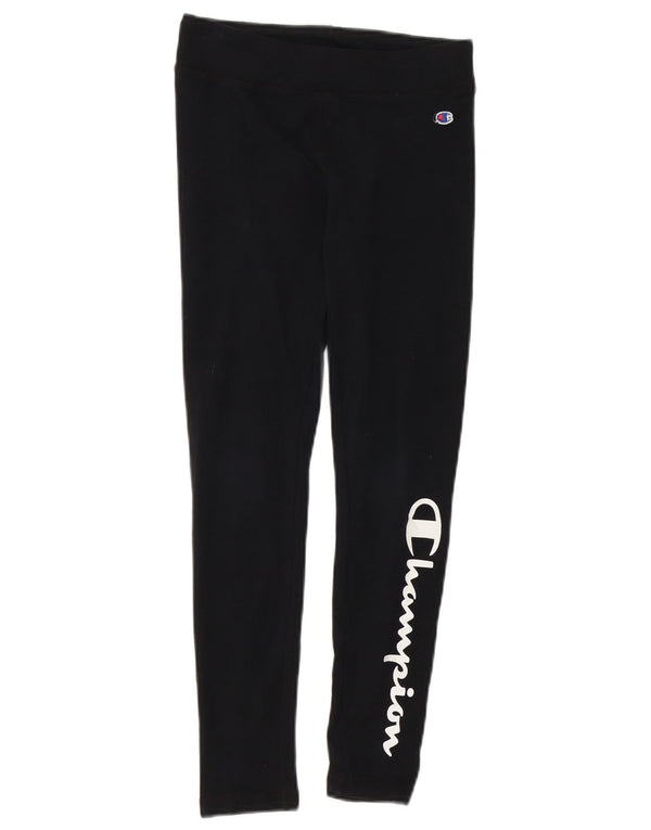 CHAMPION Legging Graphique Fille 9-10 ans Coton Noir Moyen