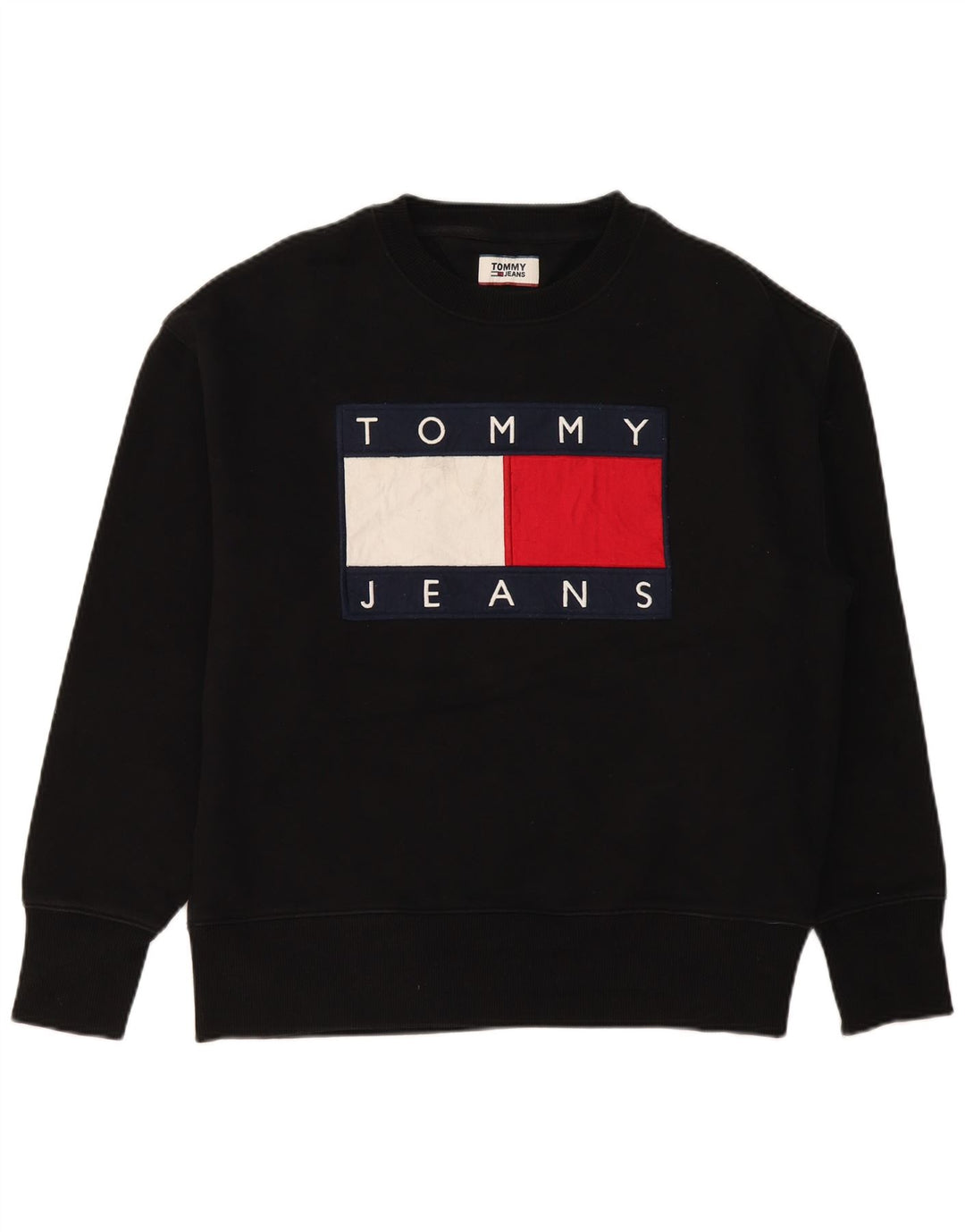 TOMMY HILFIGER Sweat-shirt graphique pour homme Grand coton noir