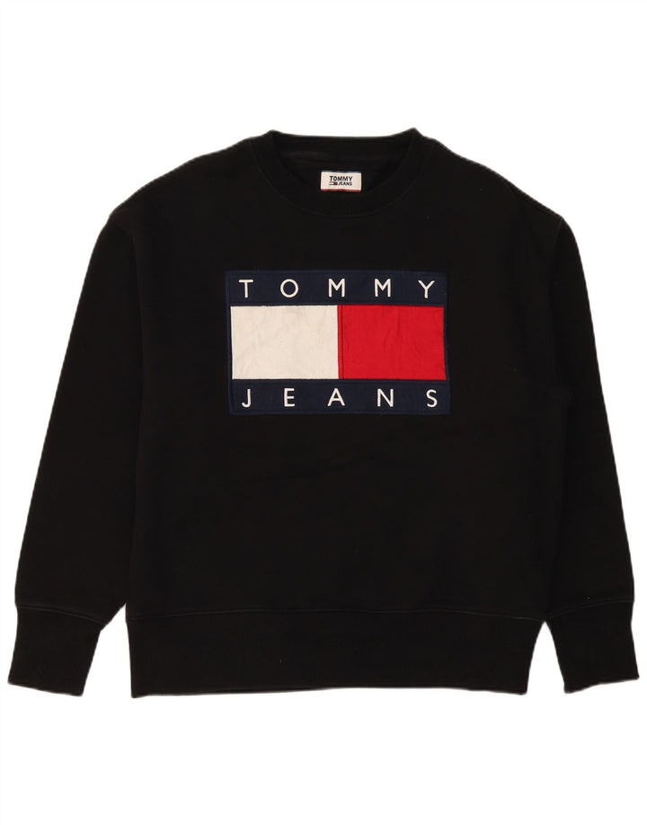 TOMMY HILFIGER Sweat-shirt graphique pour homme Grand coton noir