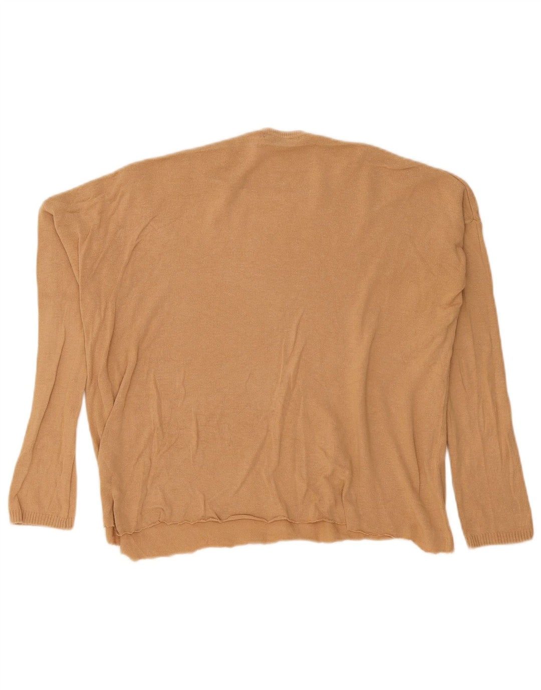 Zara Pull surdimensionné à col rond pour femme UK 14 Beige moyen