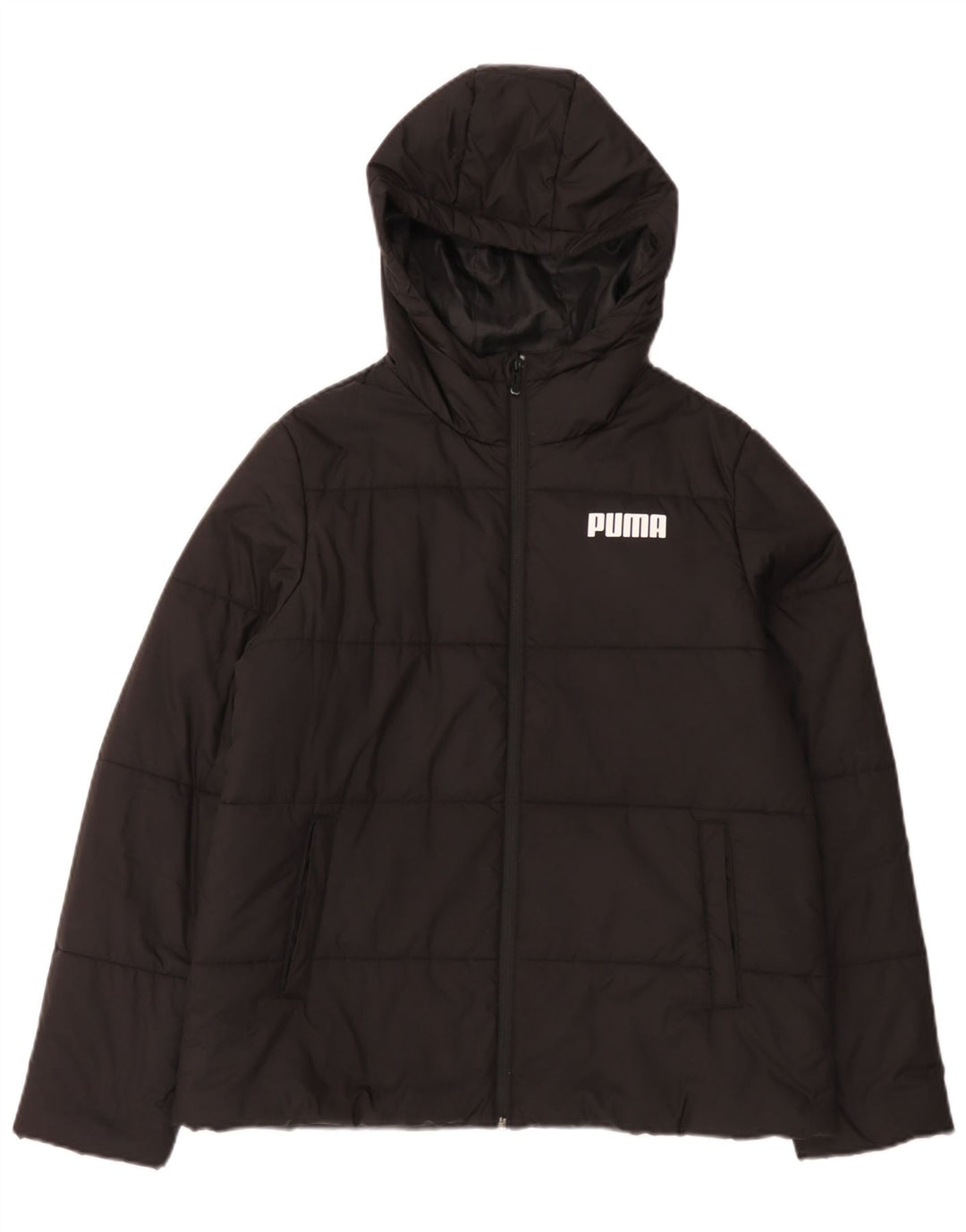 Puma Veste rembourrée à capuche pour femme UK 16 Large Noir Polyester