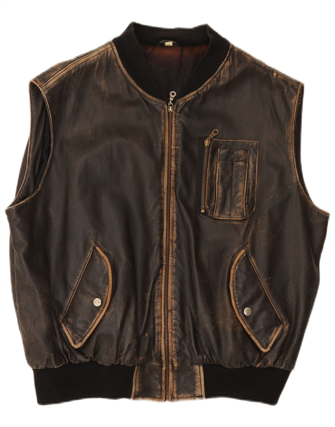 Conbipel Gilet en Cuir Homme IT 50 Large Cuir Marron