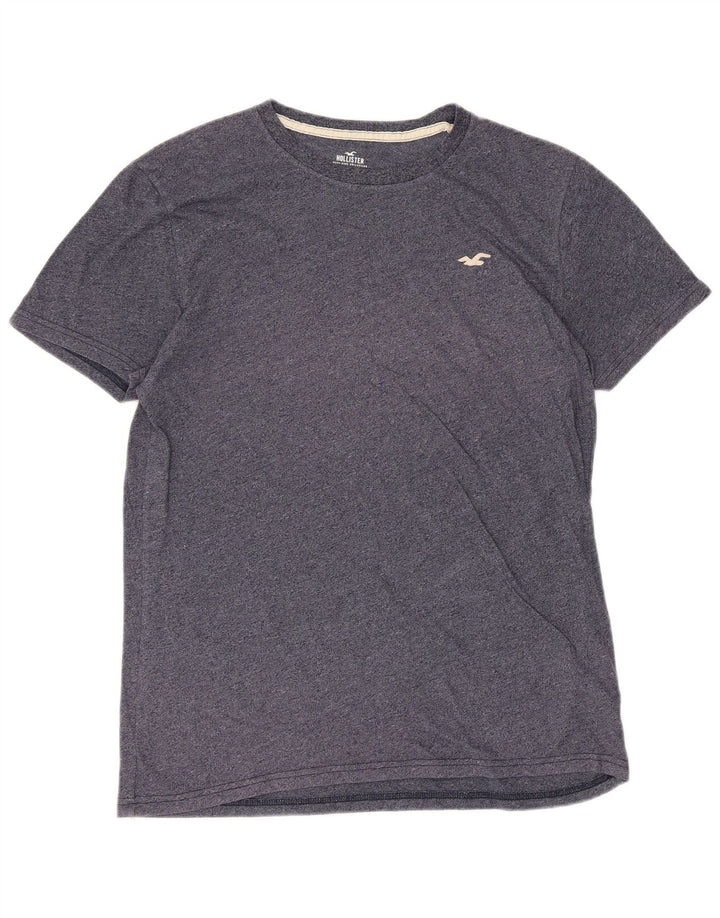 Hollister Homme T-Shirt Top Bleu Marine Moucheté Coton