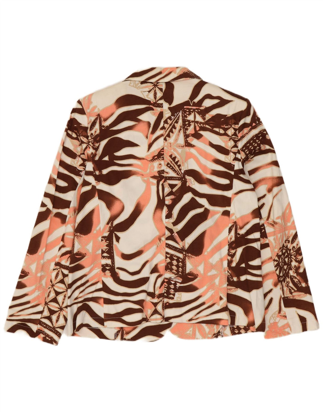 VINTAGE Veste Blazer Femme UK 14 Grand Imprimé Animal Multicolore