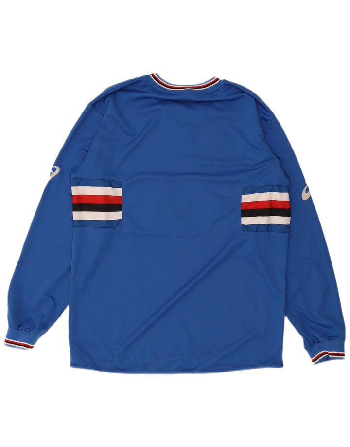 Asics Homme Graphique Haut Manches Longues Grand Bleu Rayé Polyester