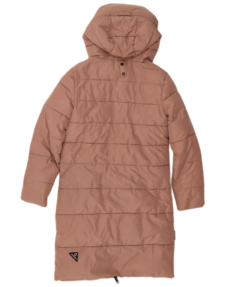 KHUJO Manteau rembourré à capuche surdimensionné pour femme UK 6 XS Rose Polyester